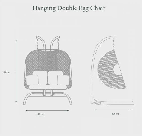 Indoor & Outdoor Double Hanging Egg Chair with Stand – Stylish All-Weather Garden Egg Chair