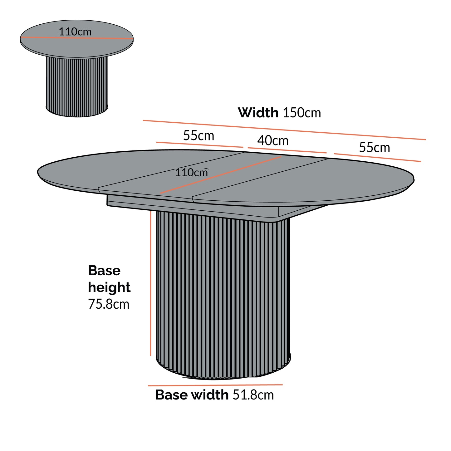 6 Seater Japandi-Style Oak Extendable Dining Table 