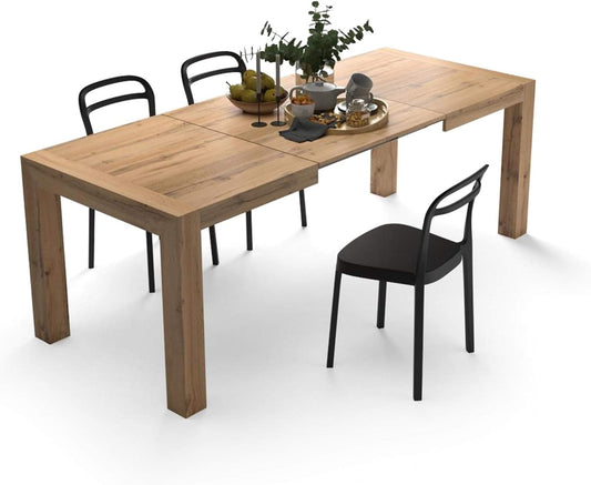 Modern Extendable Dining Table – Seats 6 to 10, Space-Saving Design with Storage for Extensions